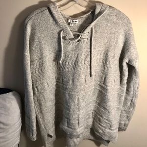 Women’s Sonoma grey textured hooded sweater, M